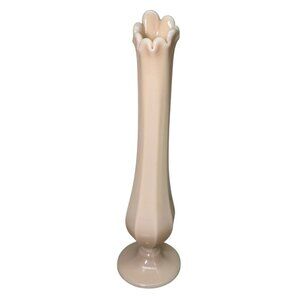Vintage Westmoreland Almond Milk Glass Bud Swung Vase